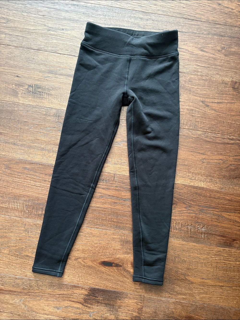 Kids Black Fleece-Lined Stretch Leggings